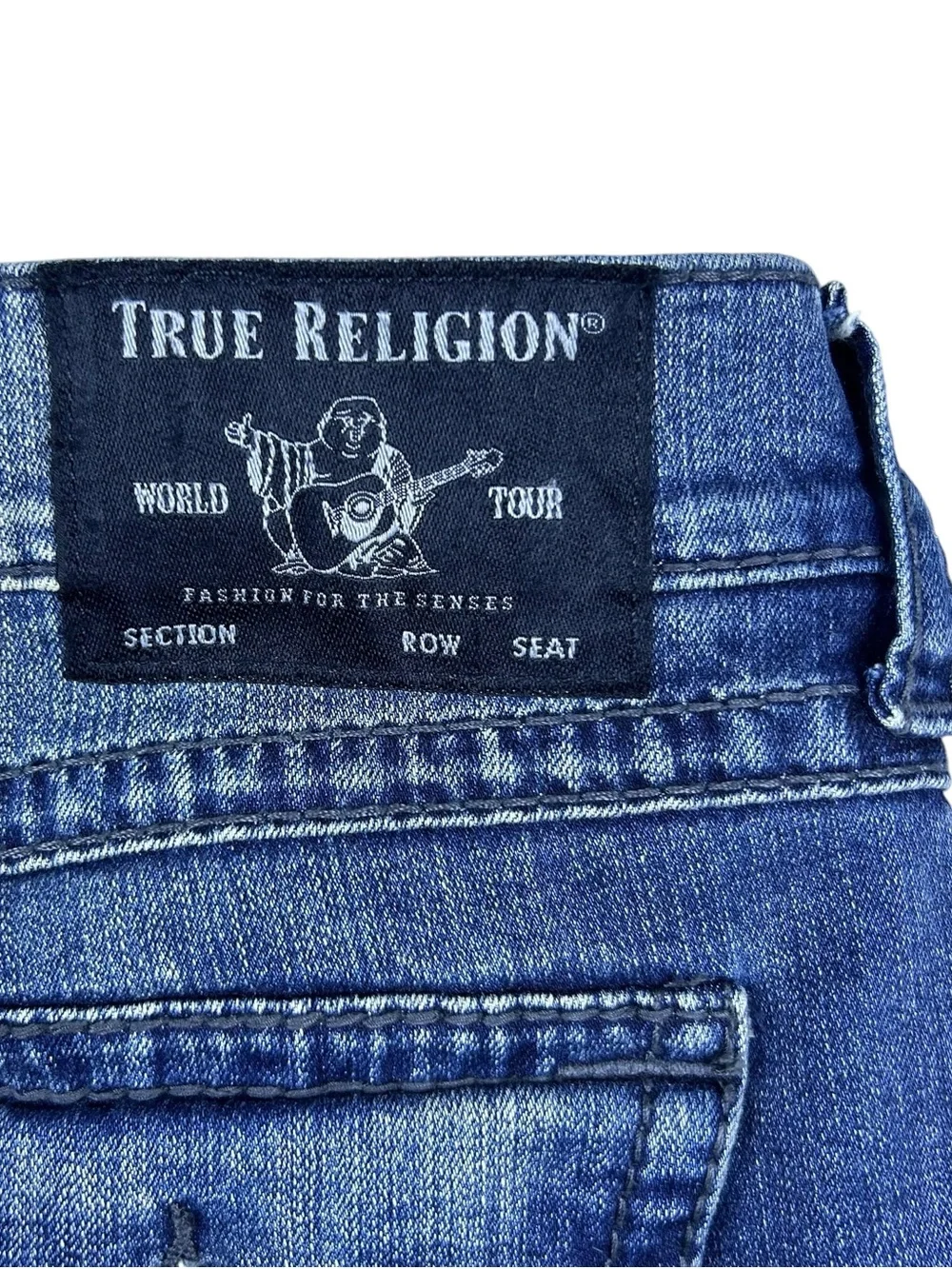 True Religion Ricky Relaxed Straight Super T Jeans Mens 38x32 Flap Pocket Y2K